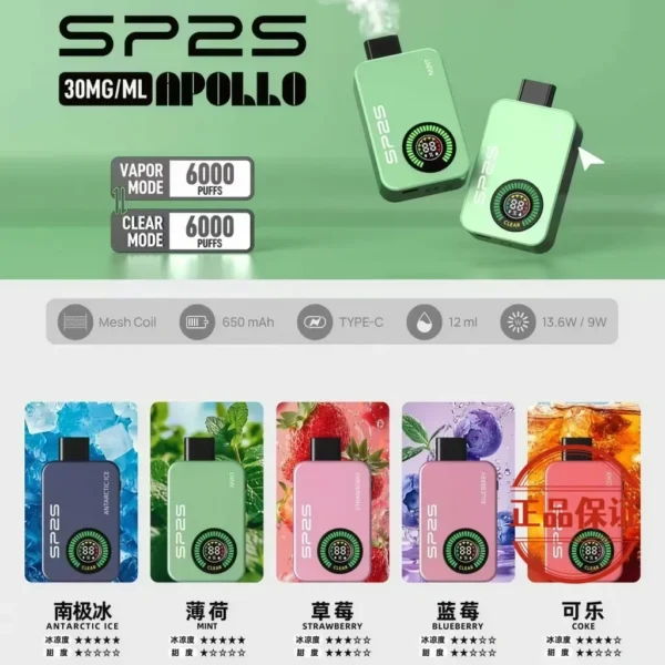 SP2S-APOLLO拋棄式-口味表